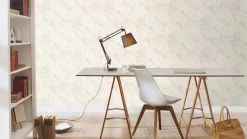 Vliestapete Rasch Blätter Creme Grau Metallic 720525