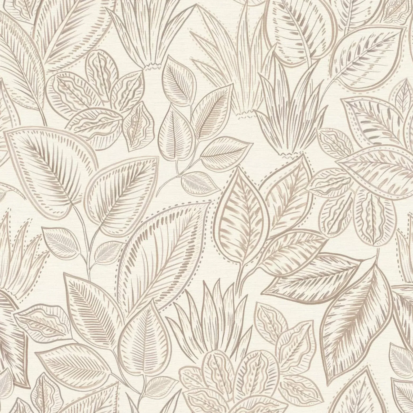 Vliestapete Rasch Blätter Dschungel Creme Braun 692419