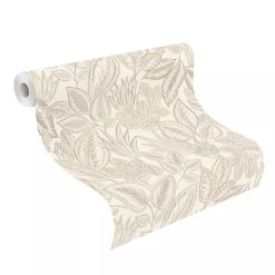 Vliestapete Rasch Blätter Dschungel Creme Braun 692419