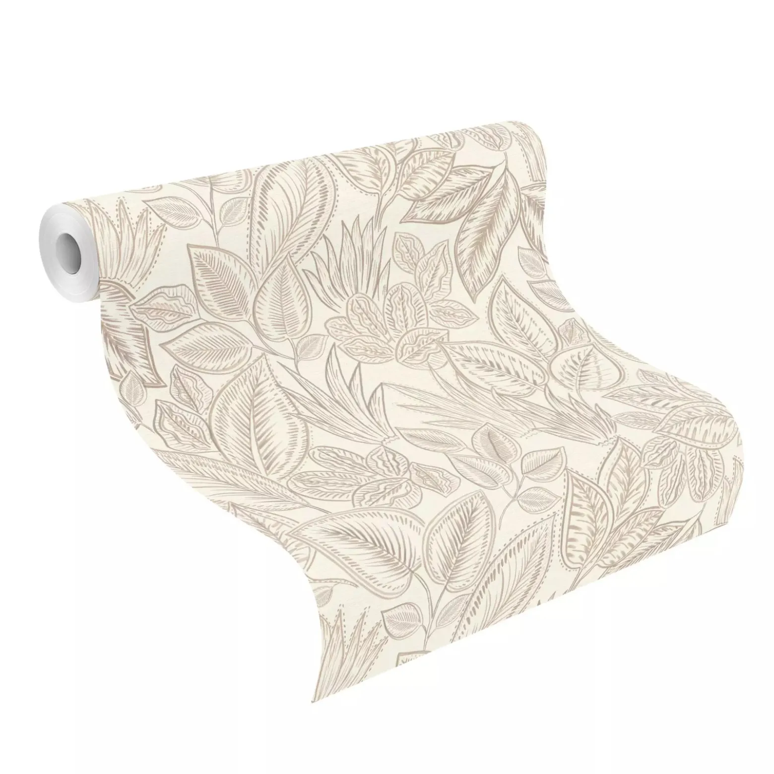 Vliestapete Rasch Blätter Dschungel Creme Braun 692419