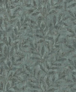 Vliestapete Rasch Blätter Grün Gold Metallic 315042