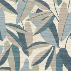 Vliestapete Rasch Blätter Holzoptik Beige Blau Grün 866346
