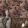 Vliestapete Rasch Blätter Schwarz Braun Beige 689518