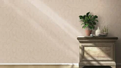 Vliestapete Rasch Blätter Stoffoptik Beige 866834