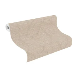 Vliestapete Rasch Blätter Stoffoptik Beige 866834