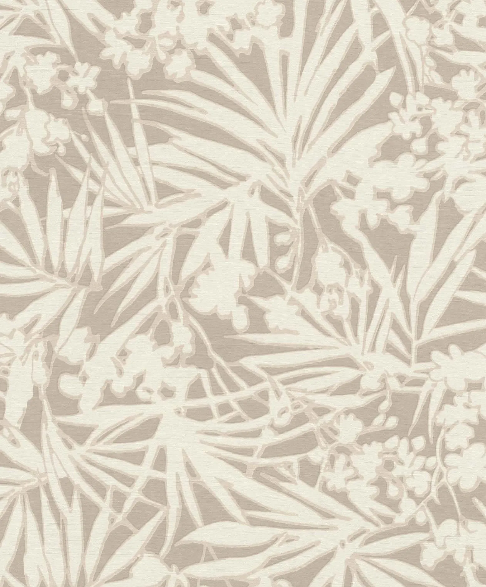 Vliestapete Rasch Blätter Tropisch Braun Creme 330311