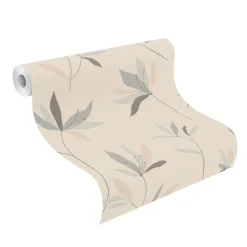 Vliestapete Rasch Blumen Beige Blau 634068