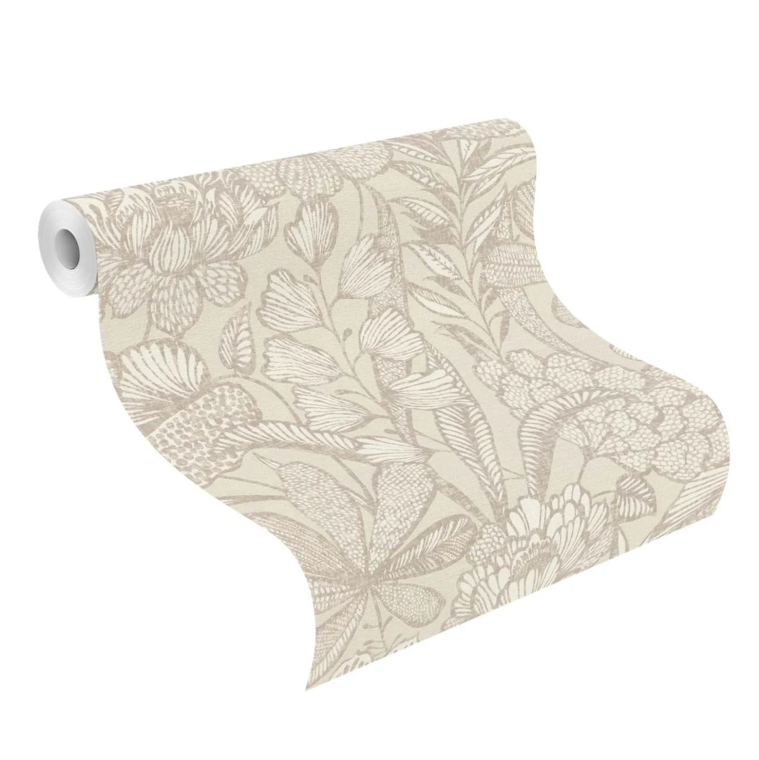 Vliestapete Rasch Blumen Blätter Beige 555349 Lirico