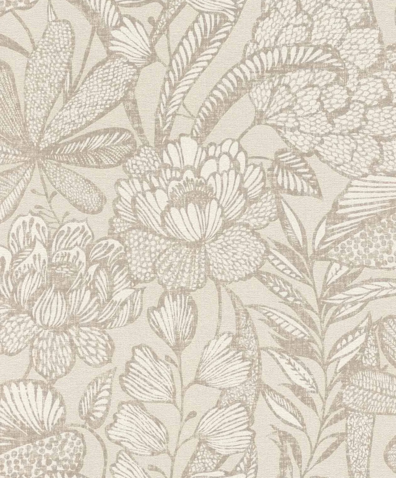 Vliestapete Rasch Blumen Blätter Beige 555349 Lirico