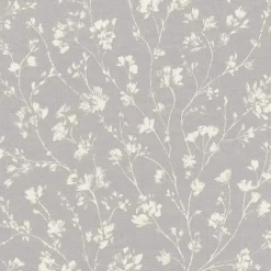 Vliestapete Rasch Blumen Textiloptik Grau Weiß 463828