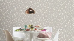 Vliestapete Rasch Blumen Textiloptik Grau Weiß 463828