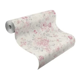 Vliestapete Rasch Blumen Vintage cremeweiß rosa 516029