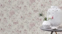 Vliestapete Rasch Blumen Vintage cremeweiß rosa 516029