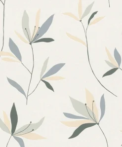 Vliestapete Rasch Blumen Weiß Beige 634075