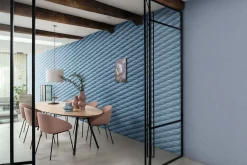 Vliestapete Rasch 3D Grafik dunkelblau Glanz 554656
