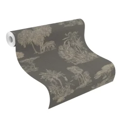 Vliestapete Rasch Dschungel Schwarz Gold 555035 Lirico