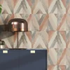 Vliestapete Rasch Ethno Raute orange-rot beige 704020