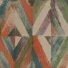 Vliestapete Rasch Ethno Raute grün beige orange 704068