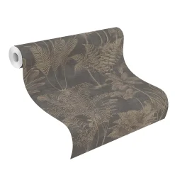 Vliestapete Rasch Farne Schwarz Gold 555165 Lirico