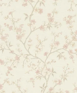 Vliestapete Rasch Floral Blüten Creme Gold Metallic 456745