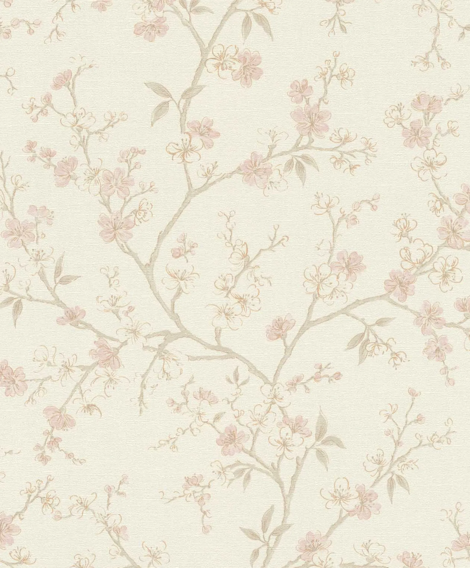 Vliestapete Rasch Floral Blüten Creme Gold Metallic 456745
