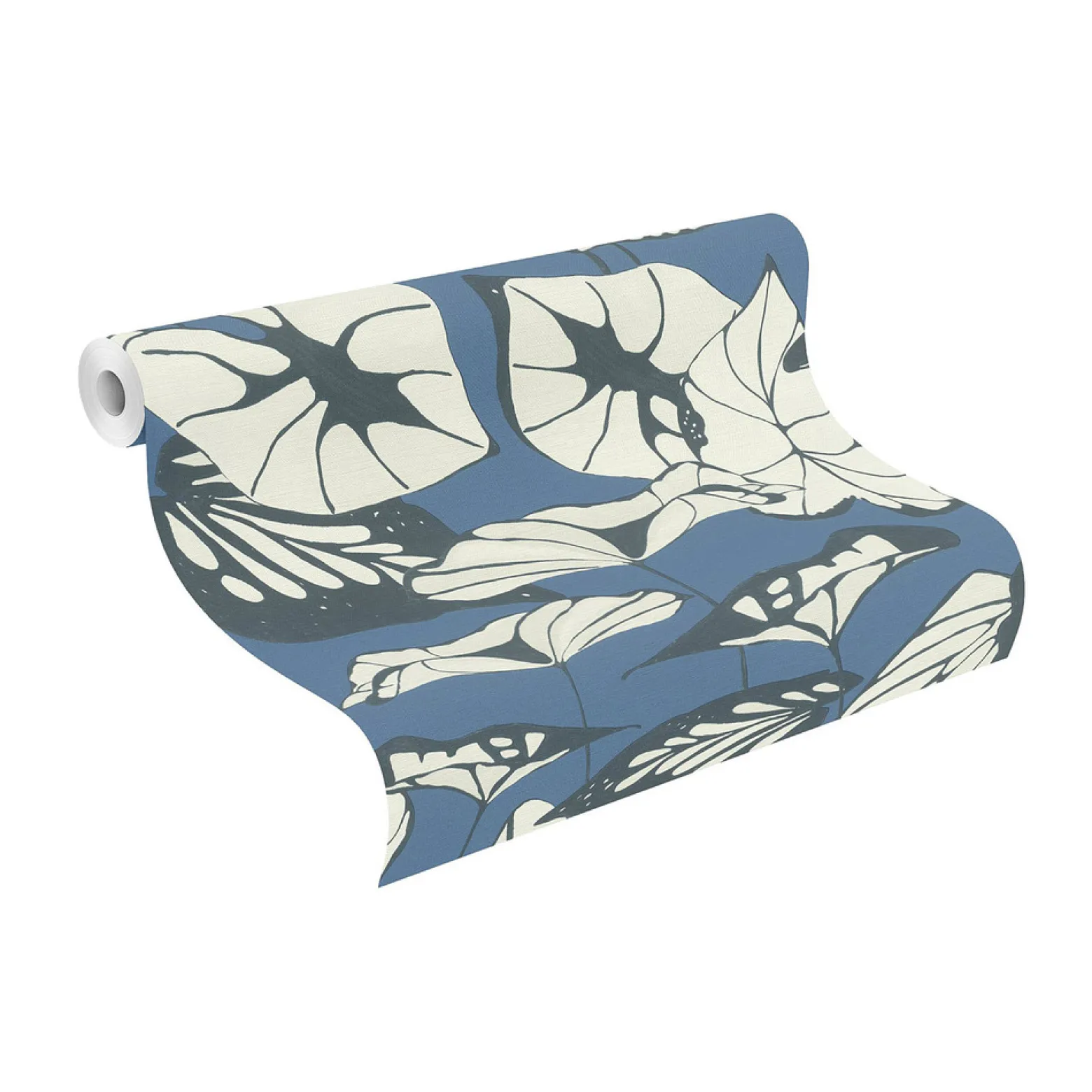 Vliestapete Rasch Floral Blätter dunkelblau 539653