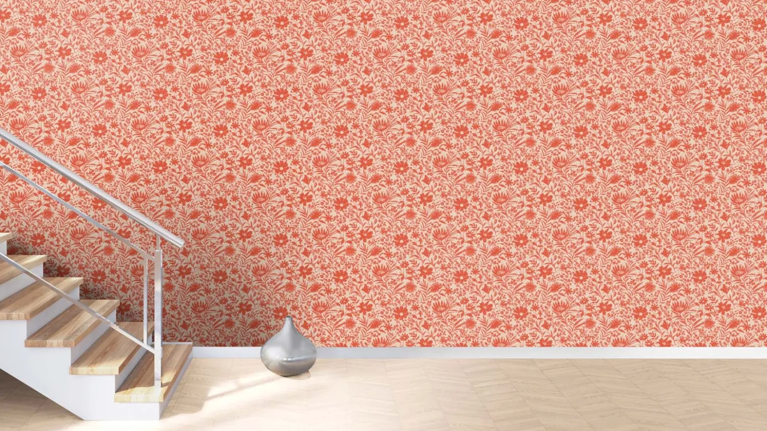 Vliestapete Rasch Floral Blumen Orange Beige 330427