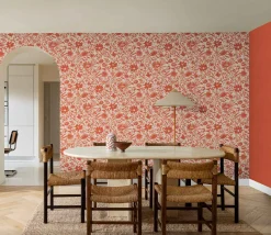 Vliestapete Rasch Floral Blumen Orange Beige 330427