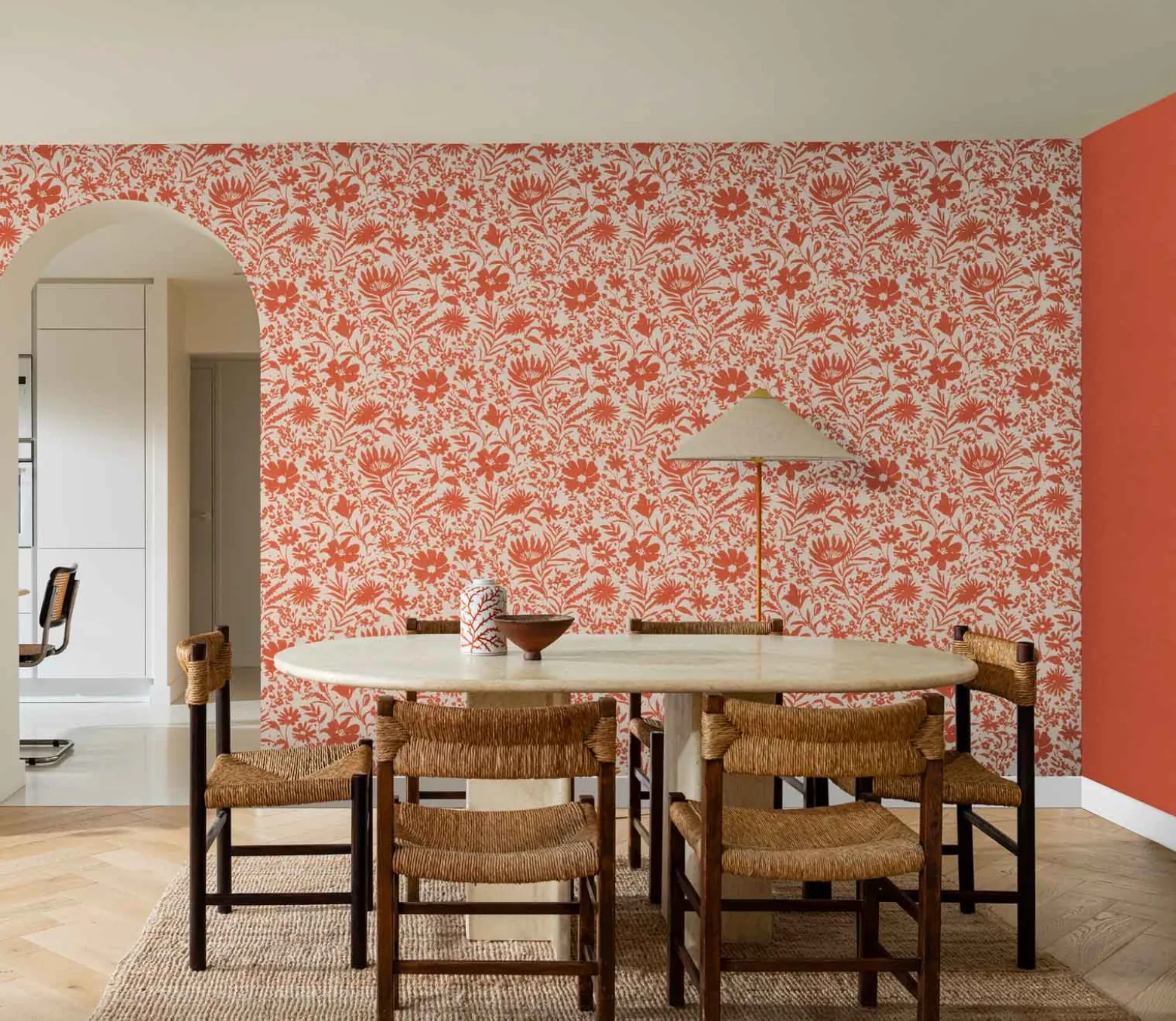 Vliestapete Rasch Floral Blumen Orange Beige 330427