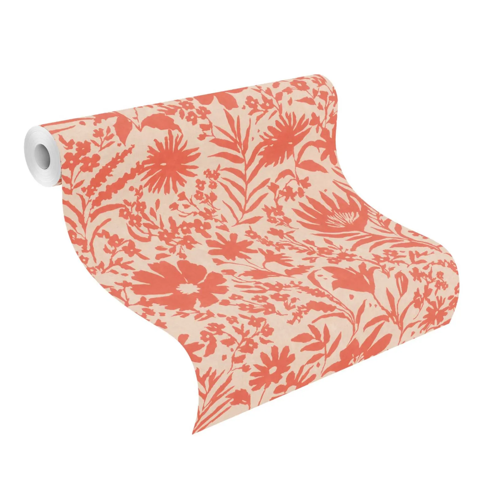 Vliestapete Rasch Floral Blumen Orange Beige 330427