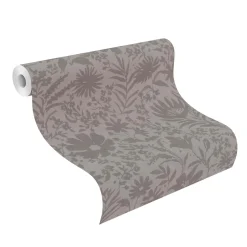 Vliestapete Rasch Floral Blumen Blätter Grau 330441
