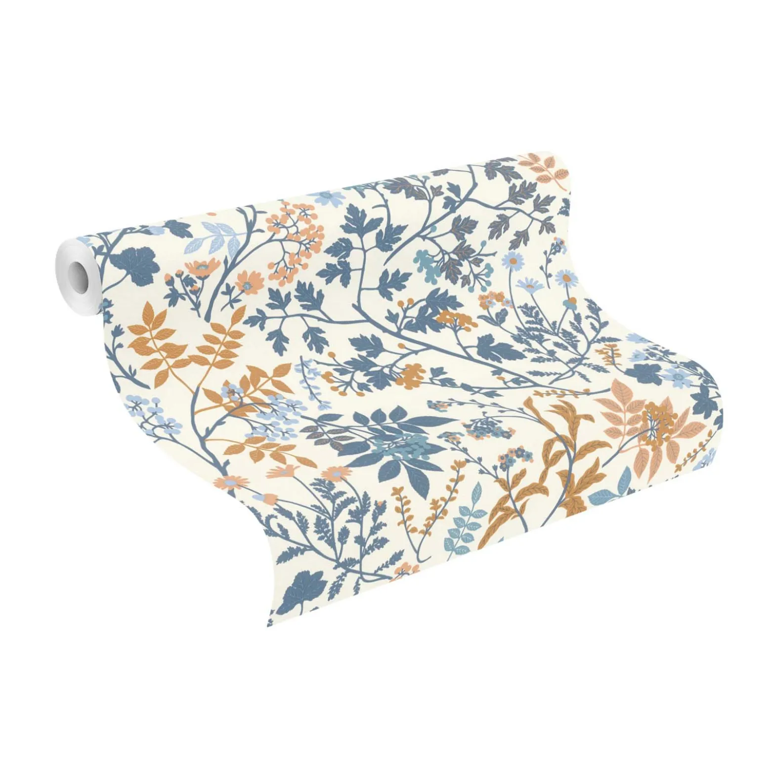 Vliestapete Rasch Floral Blumen Weiß Blau Gelb 868500