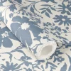 Vliestapete Rasch Floral Blumen Creme Blau 330410