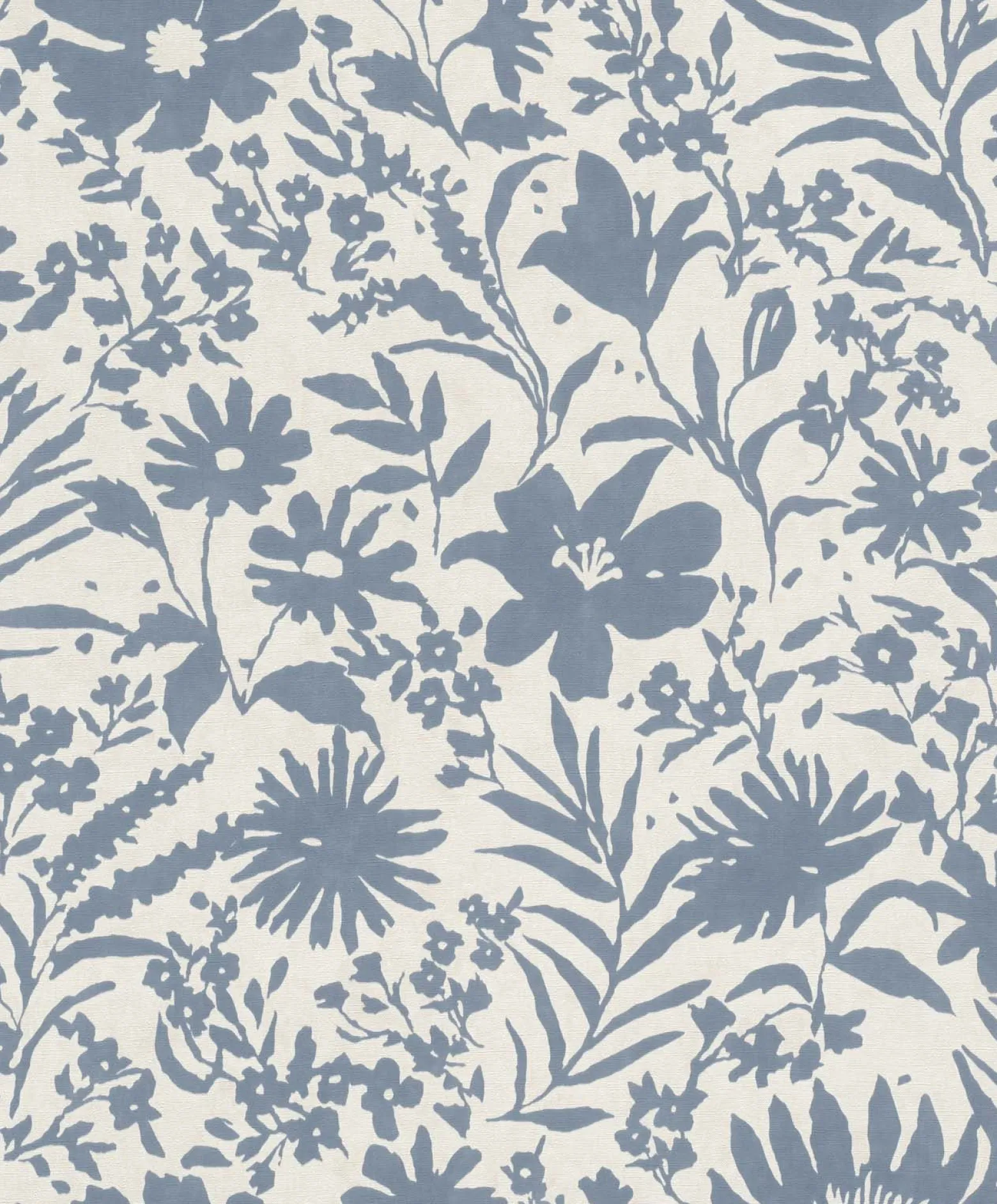 Vliestapete Rasch Floral Blumen Creme Blau 330410