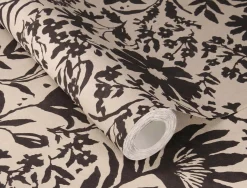 Vliestapete Rasch Floral Blumen Beige Schwarz 330434