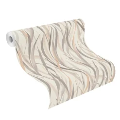 Vliestapete Rasch Floral Gräser Creme Grau Braun 330205