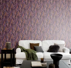 Vliestapete Rasch Floral Gräser Lila Braun Gelb 330243