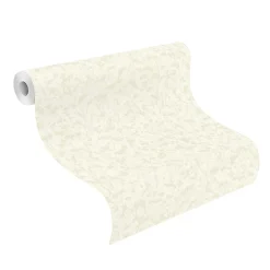 Vliestapete Rasch Floral Weiß Creme Metallic 720730