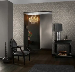 Vliestapete Rasch Florentine Uni Struktur anthrazit 448627