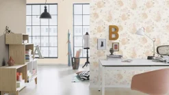 Vliestapete Rasch Florentine Uni Struktur apricot 448559