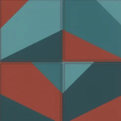 Vliestapete Rasch Grafik Leder blau orange-rot 419269