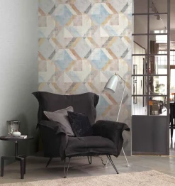 Vliestapete Rasch Grafik Muster Grau Beige 311907