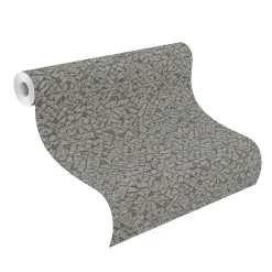 Vliestapete Rasch Grafik Rauten silber anthrazit 704358
