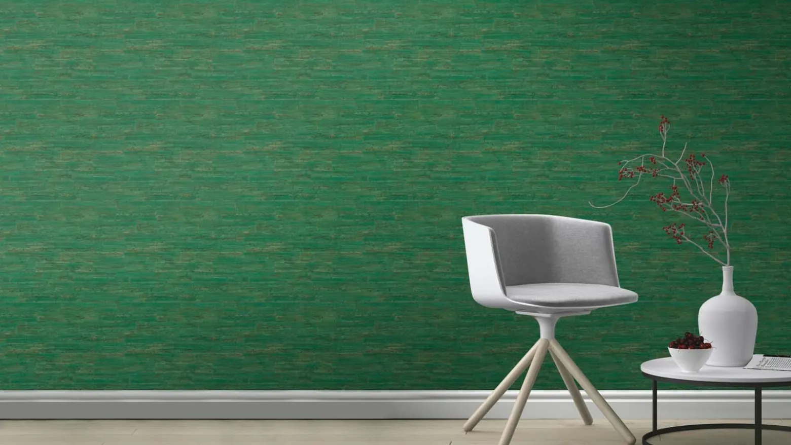 Vliestapete 537048 Rasch Holz Optik Grün Beige