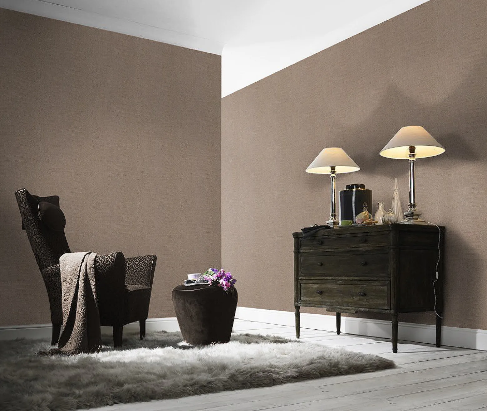 Vliestapete Rasch Krokodil braun beige Metallic 474138