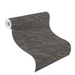 Vliestapete Rasch Marmor schwarz gold metallic 428964