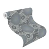 Vliestapete Rasch Ornament floral blau Glanz 759051