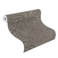 Vliestapete Rasch Palmblätter Schwarz Gold 555745 Lirico