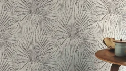 Vliestapete Rasch Palmblätter Weiß Schwarz 555738 Lirico