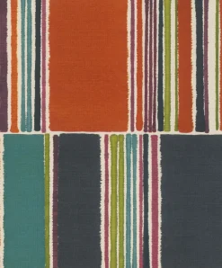 Vliestapete Rasch Patchwork Stoff orange blau 484458